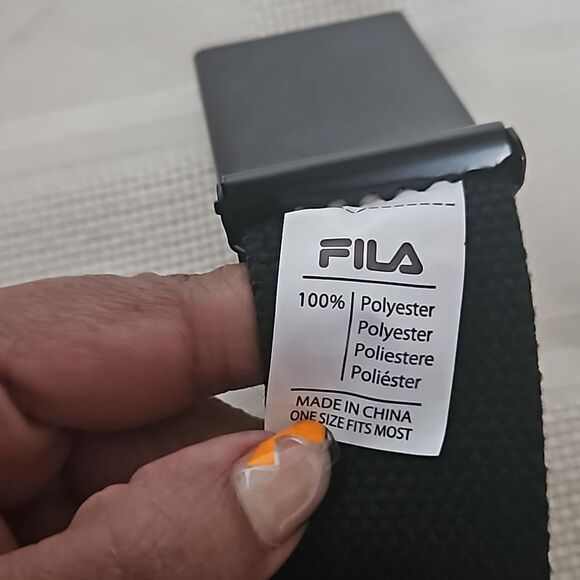 Fila Men's Fabric Buckle Belt One Size Black - Picture 5 of 16